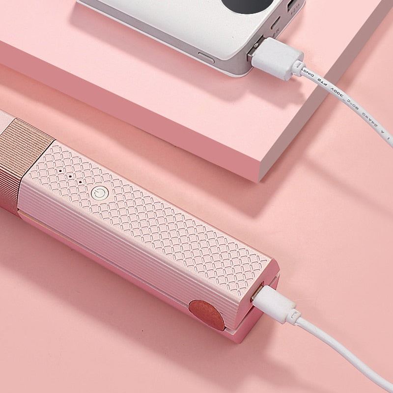 Ilikeshopping Blush Wireless Ceramic Mini Straightener